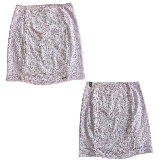 NWT Vtg Y2K 2006 ABERCROMBIE & FITCH Preppy Lavender Floral Lace Mini Skirt Sz M - Picture 1 of 7